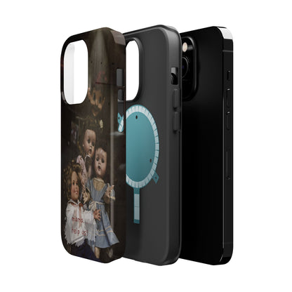 Personalized Creepy Doll MagSafe Tough Phone Case – Gothic Vintage Graphic