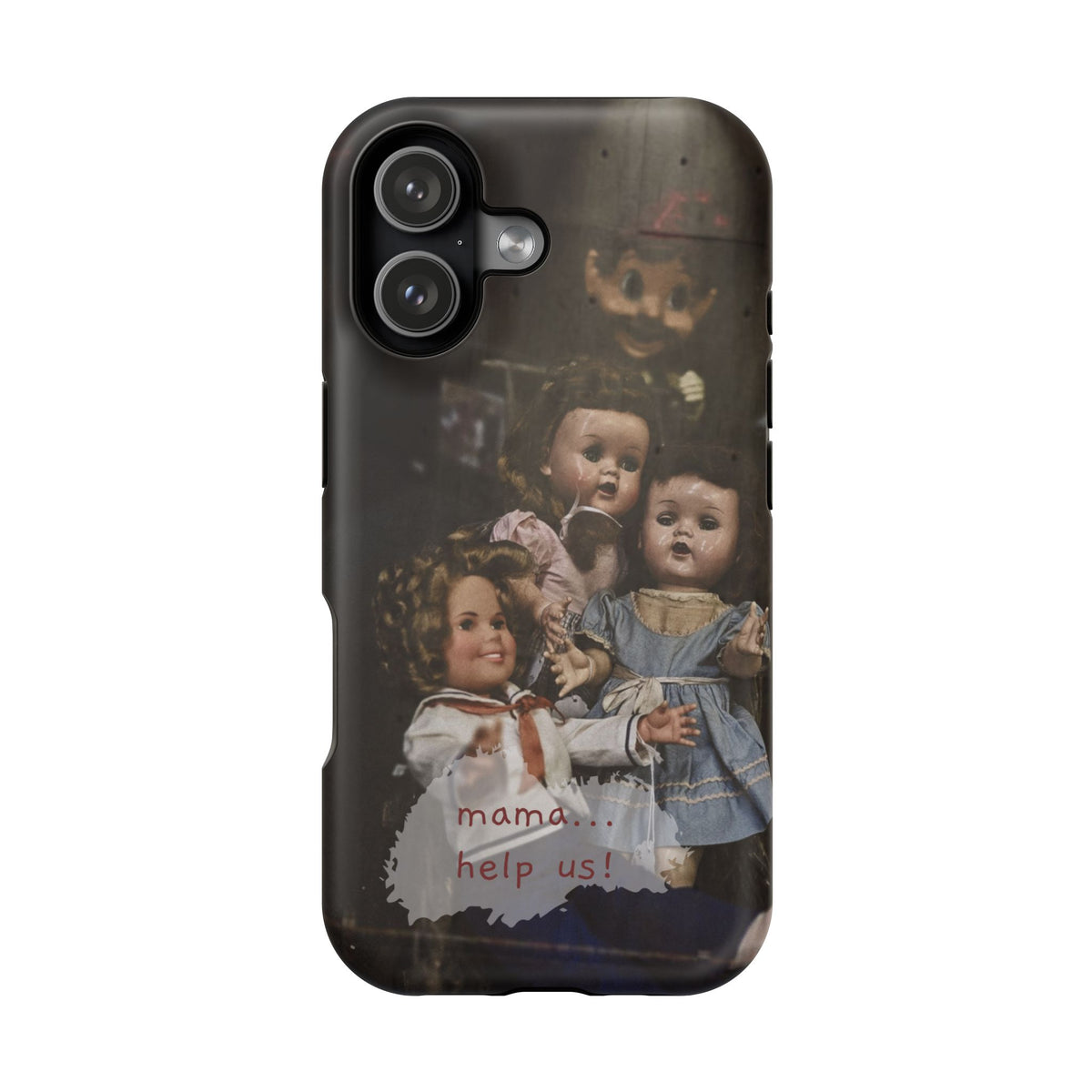 Personalized Creepy Doll MagSafe Tough Phone Case – Gothic Vintage Graphic