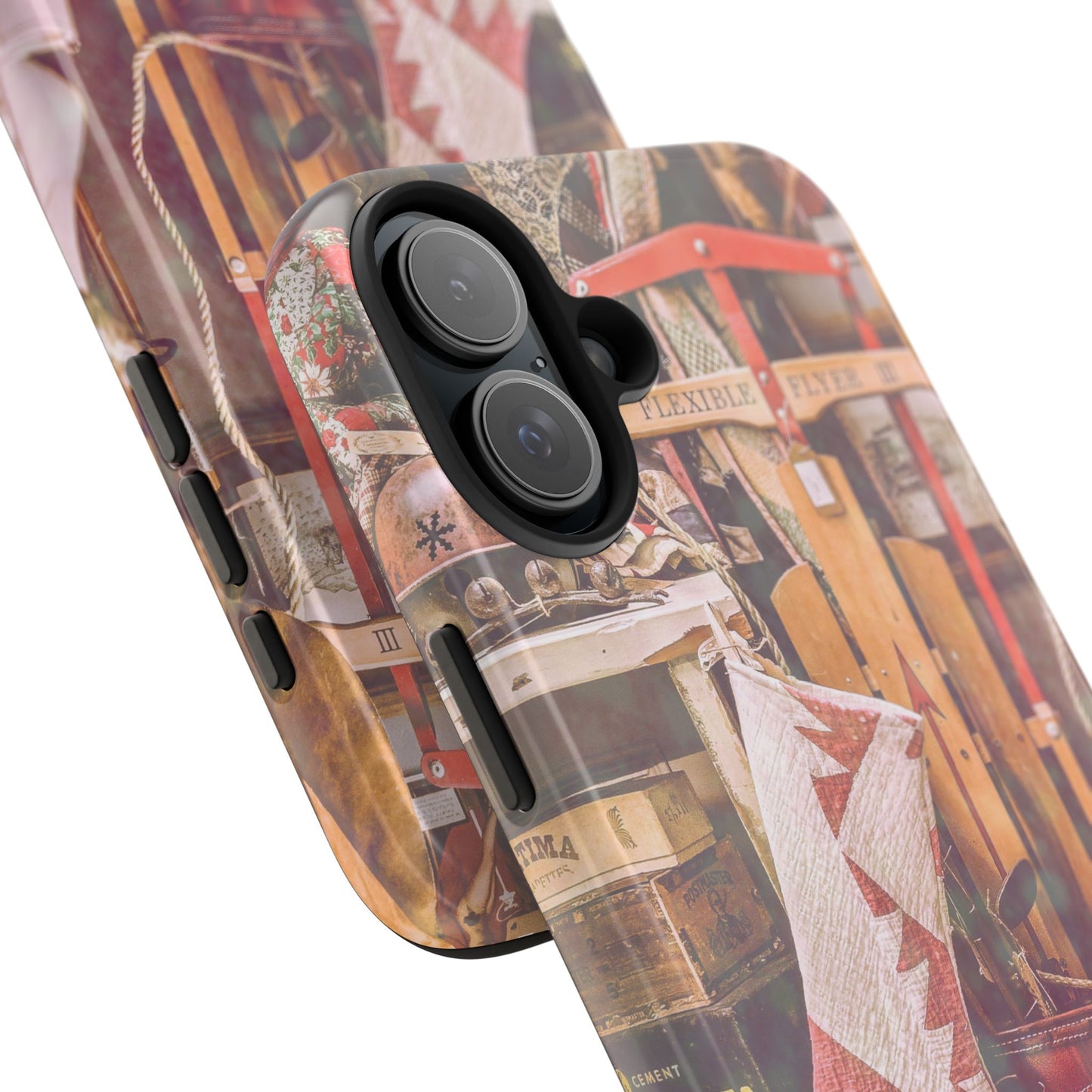 Vintage Ski Gear phone case | Retro winter sports collage