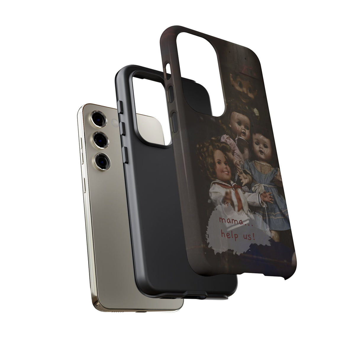 Personalized Creepy Doll Tough Phone Case – Gothic Vintage Graphic