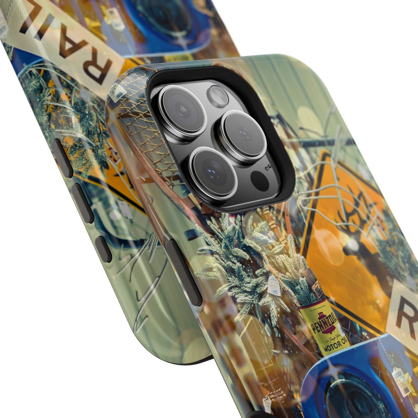 Vintage Railroad Crossing Collage Phone Case