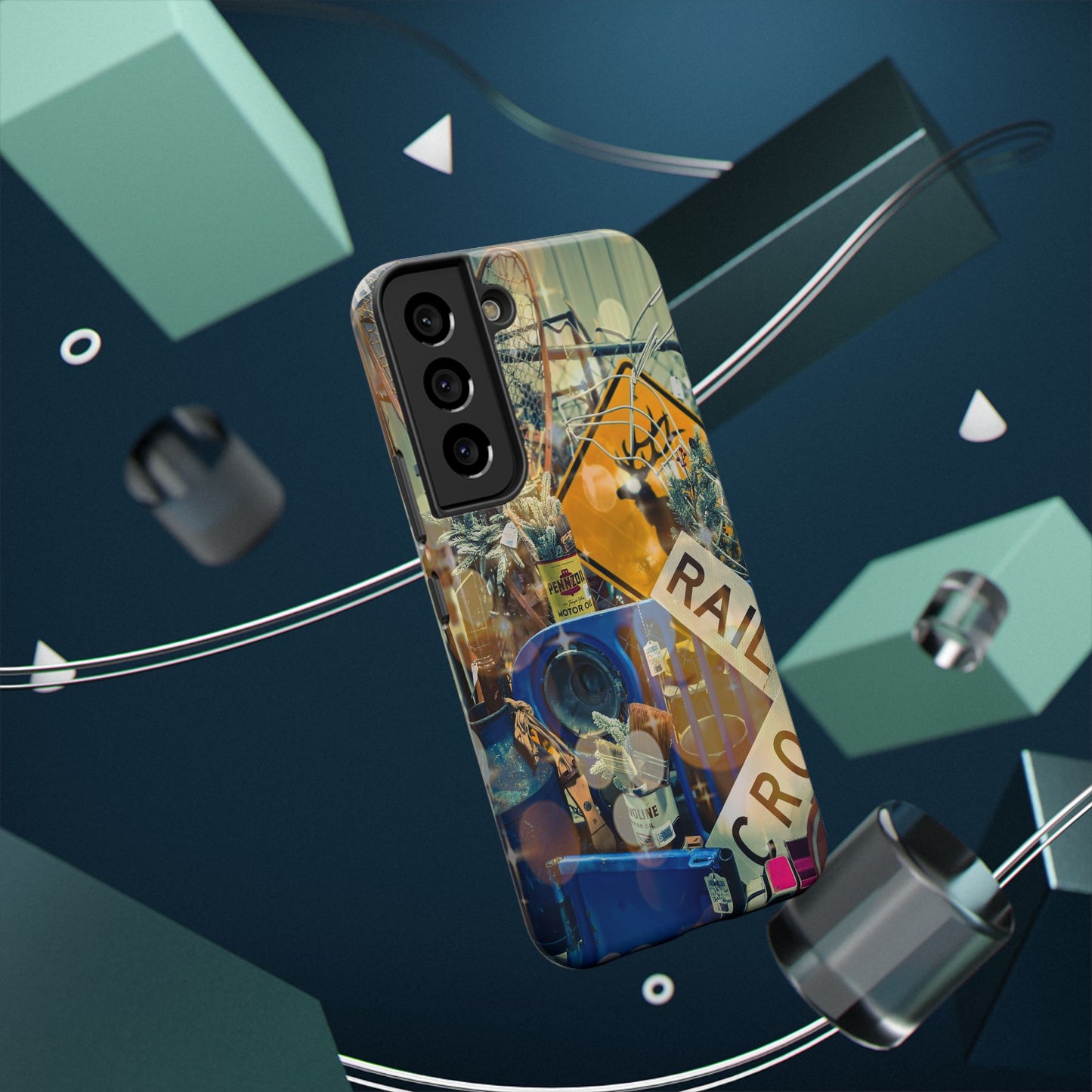 Vintage Railroad Crossing Collage Phone Case