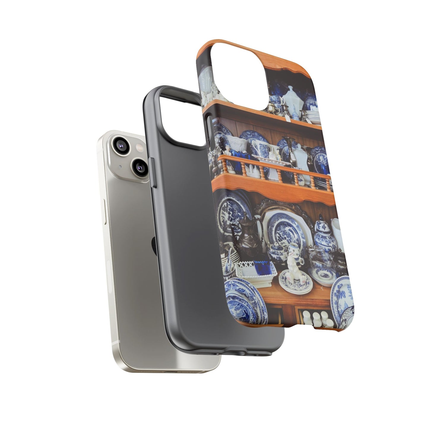 Blue & White Curio Charm Tough Phone Case. Classic China-Inspired Design with Timeless Elegance for Your iPhone, Samsung, or Google Pixel
