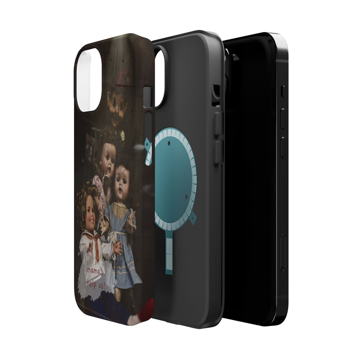 Personalized Creepy Doll MagSafe Tough Phone Case – Gothic Vintage Graphic