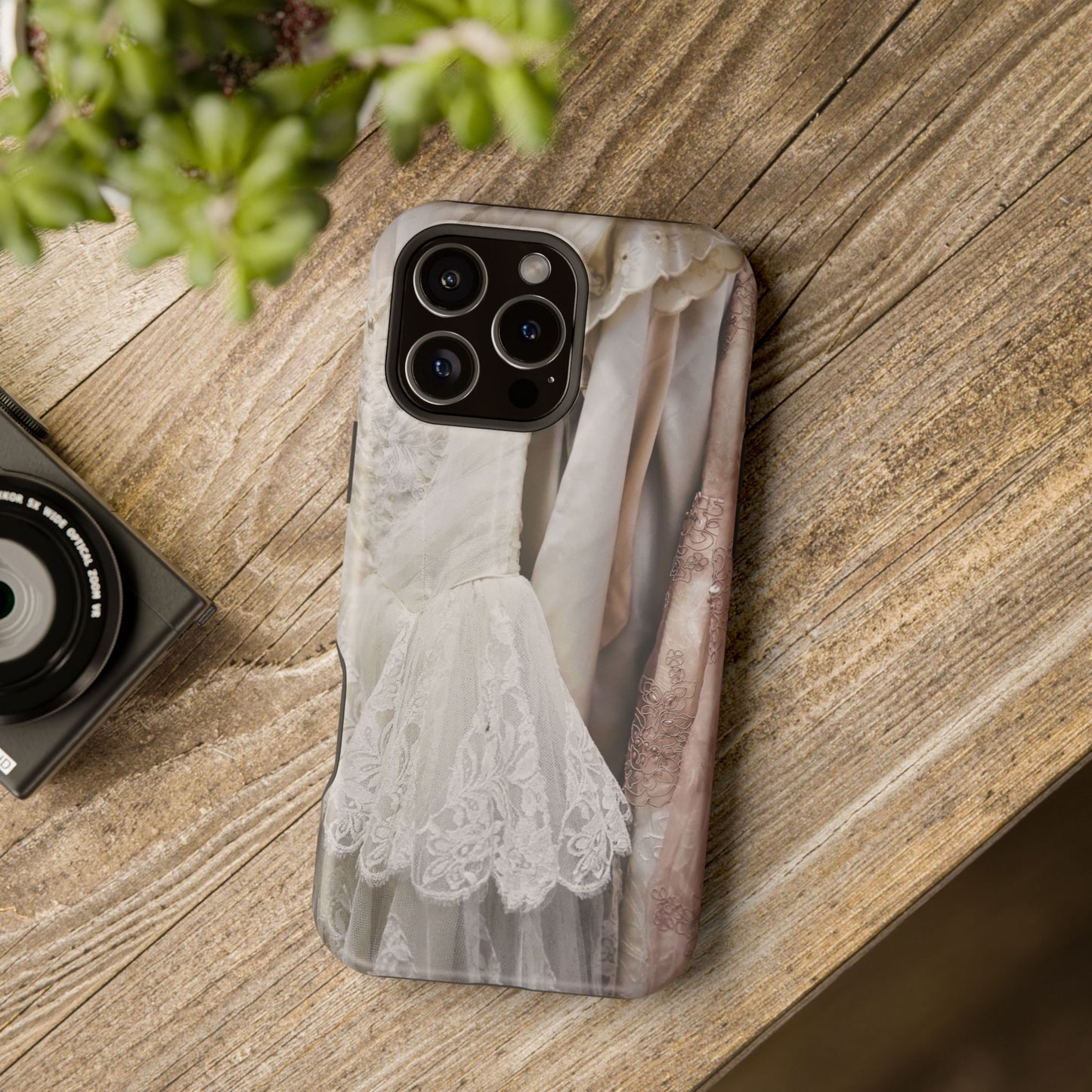Floral Lace Bridal Magnetic Tough Phone Case for iPhone 17, 16, 15, 14 & Samsung S26, Romantic Vintage Cover