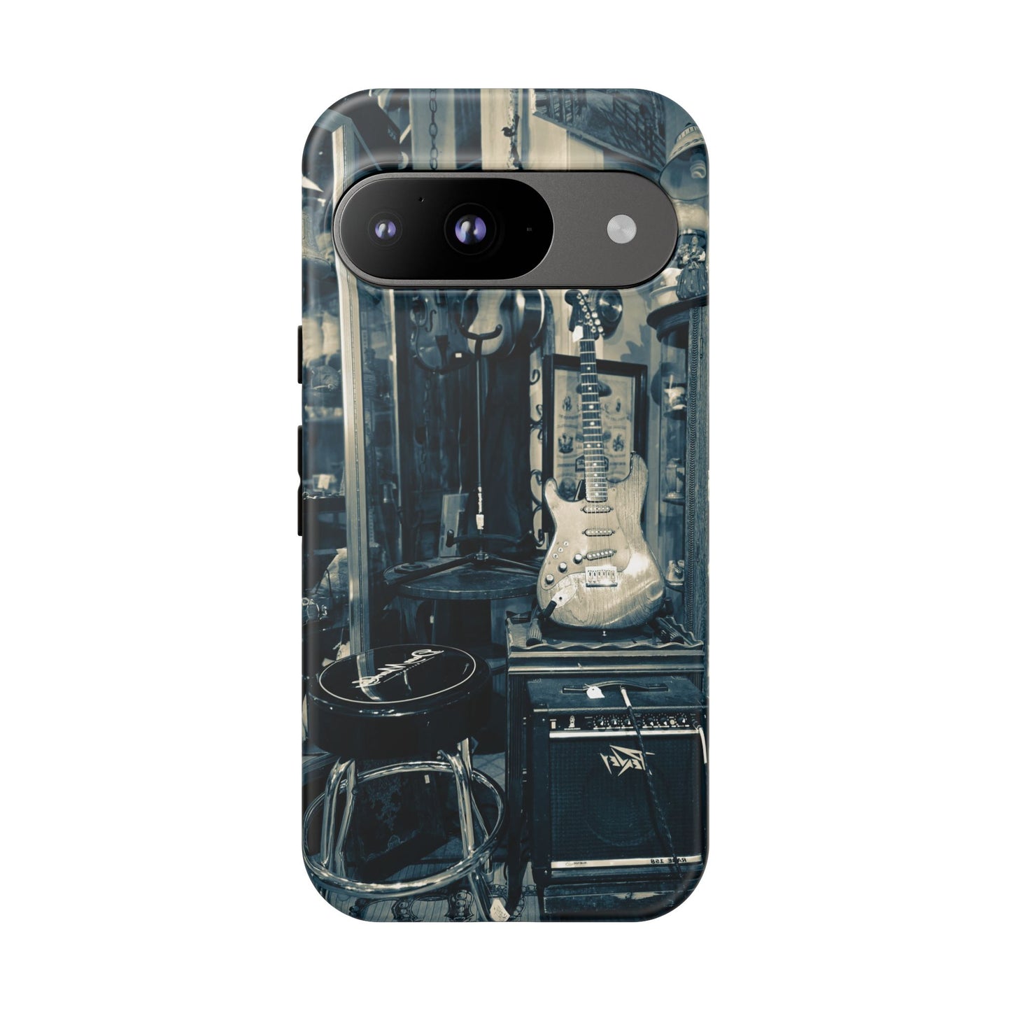 Guitar Vintage Phone Case, Tough Cases, Music Lover Gift, Rock & Roll Accessories, Unique Guitar Artwork, Phone Protection