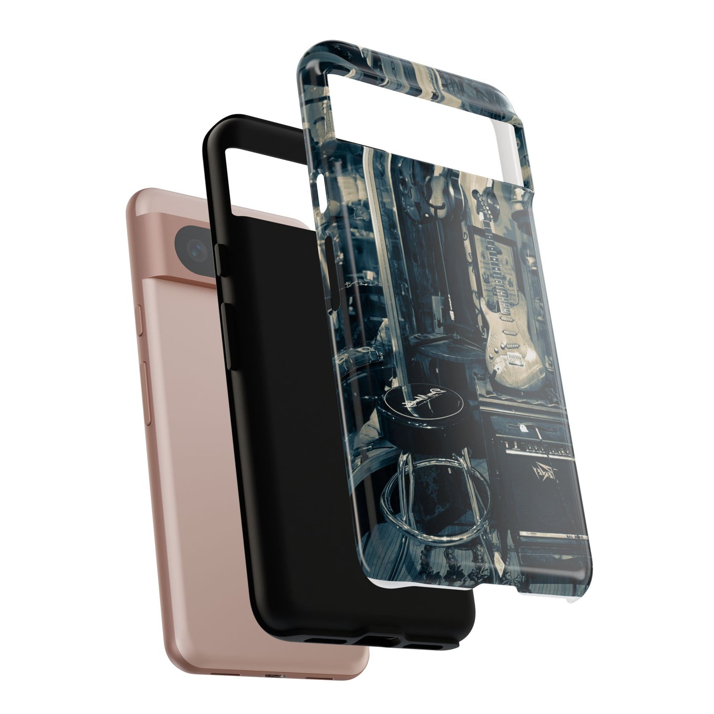 Guitar Vintage Phone Case, Tough Cases, Music Lover Gift, Rock & Roll Accessories, Unique Guitar Artwork, Phone Protection