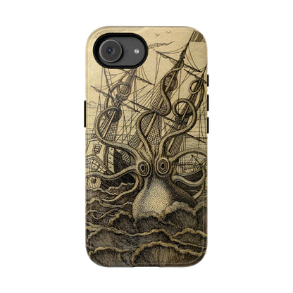 Vintage Kraken Tough Phone Case – Nautical Sea Monster Graphic