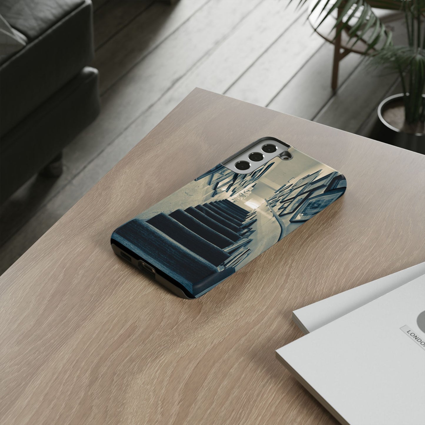 Vintage Style Tough Cases: Artistic Phone Case with Stairway Design, Unique Mobile Cover, Creative Gift for Art Lovers, Stylish Accessory