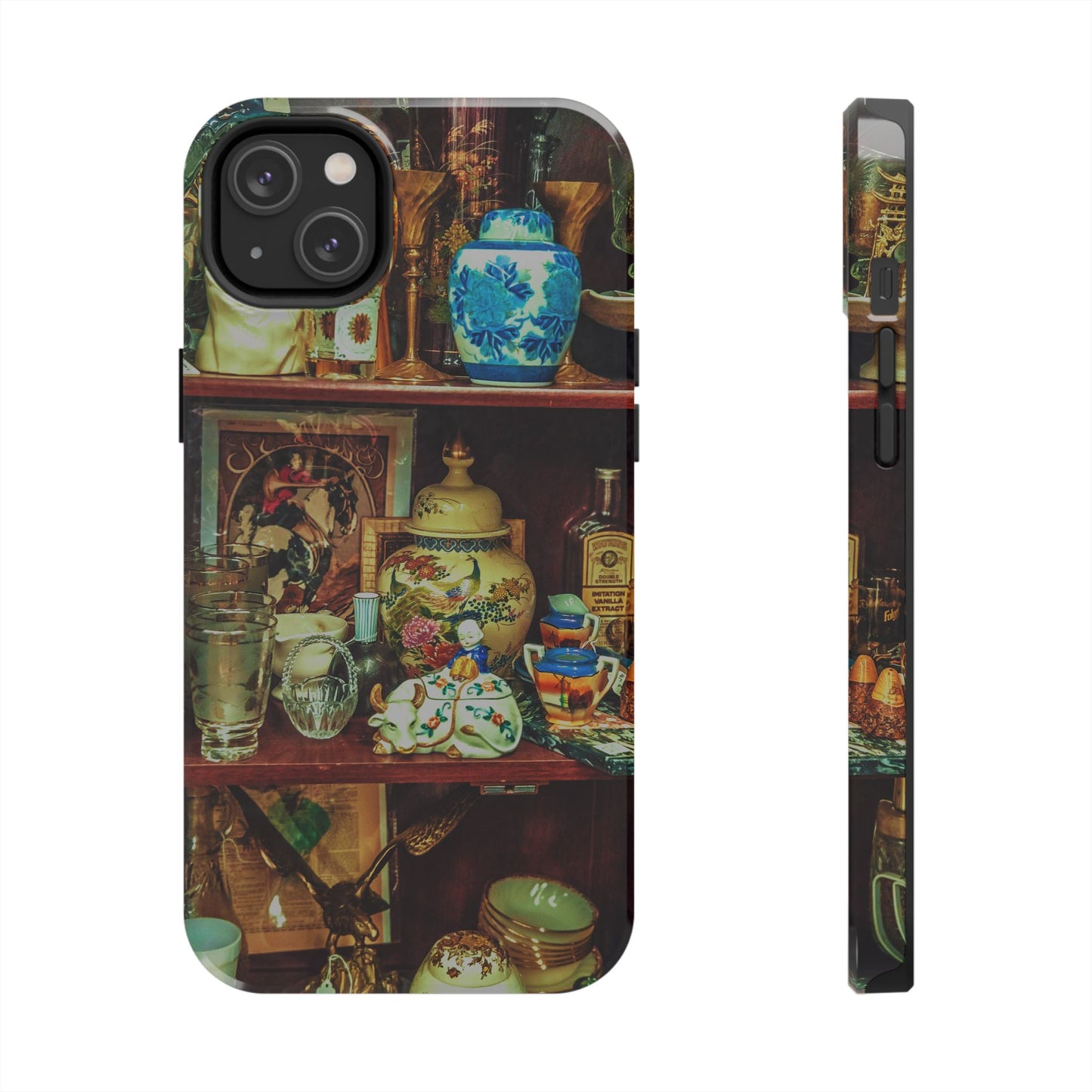 Vintage Curio Cabinet Tough Phone Case, Antique Shelf iPhone & Samsung Cover, Gift for Vintage Decor Lovers