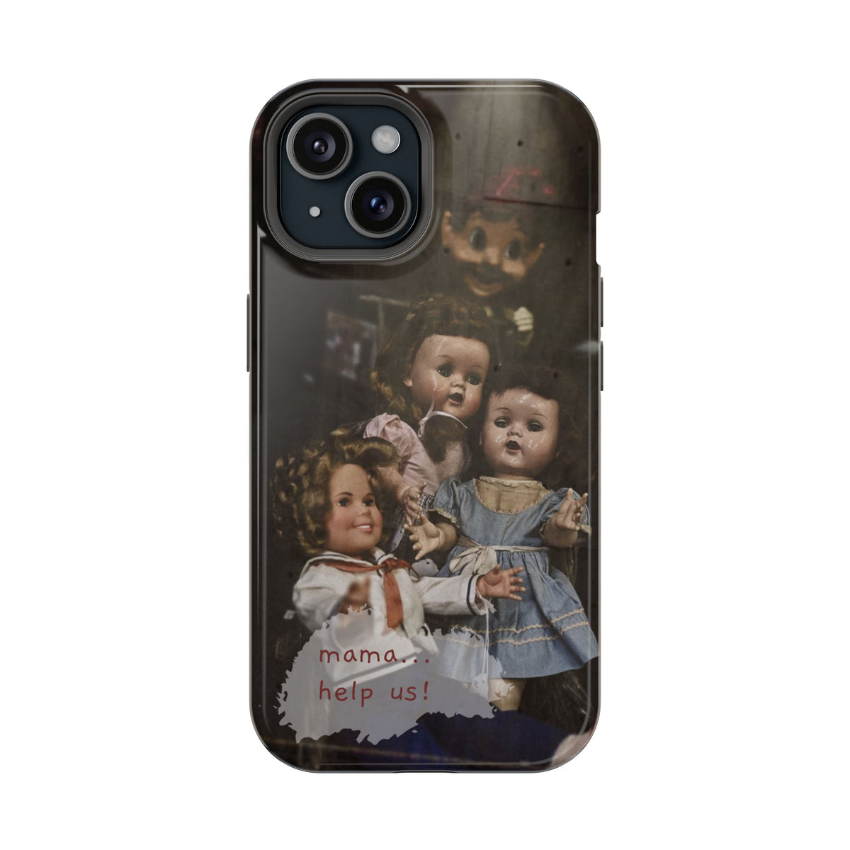 Personalized Creepy Doll MagSafe Tough Phone Case – Gothic Vintage Graphic