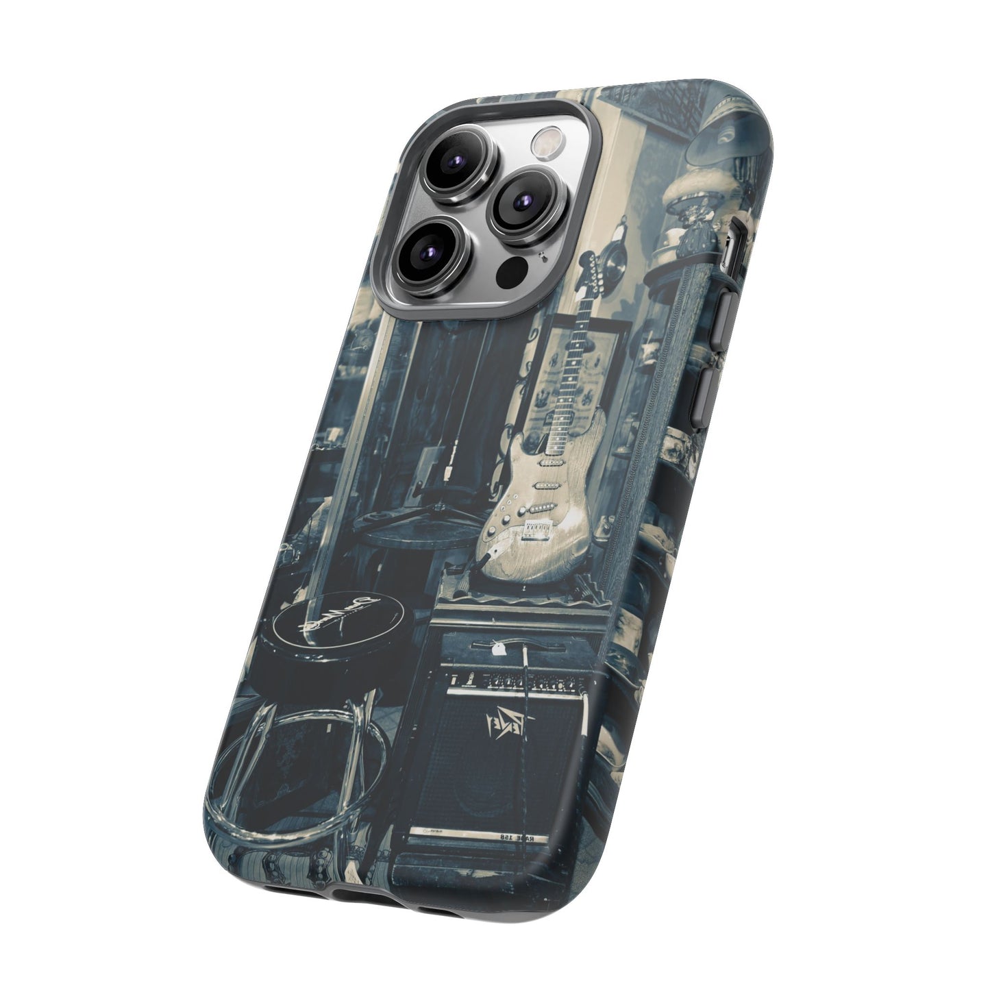 Guitar Vintage Phone Case, Tough Cases, Music Lover Gift, Rock & Roll Accessories, Unique Guitar Artwork, Phone Protection
