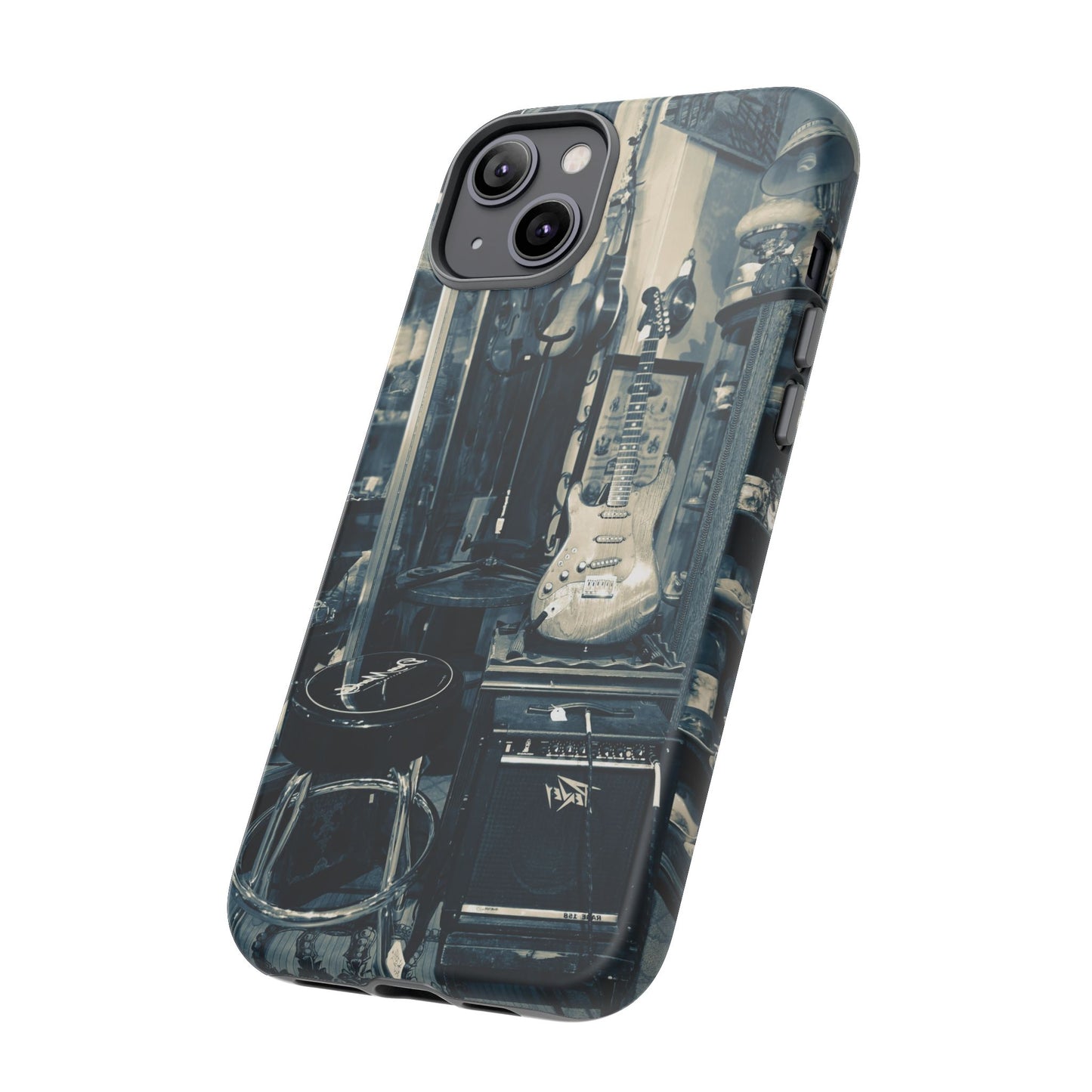 Guitar Vintage Phone Case, Tough Cases, Music Lover Gift, Rock & Roll Accessories, Unique Guitar Artwork, Phone Protection