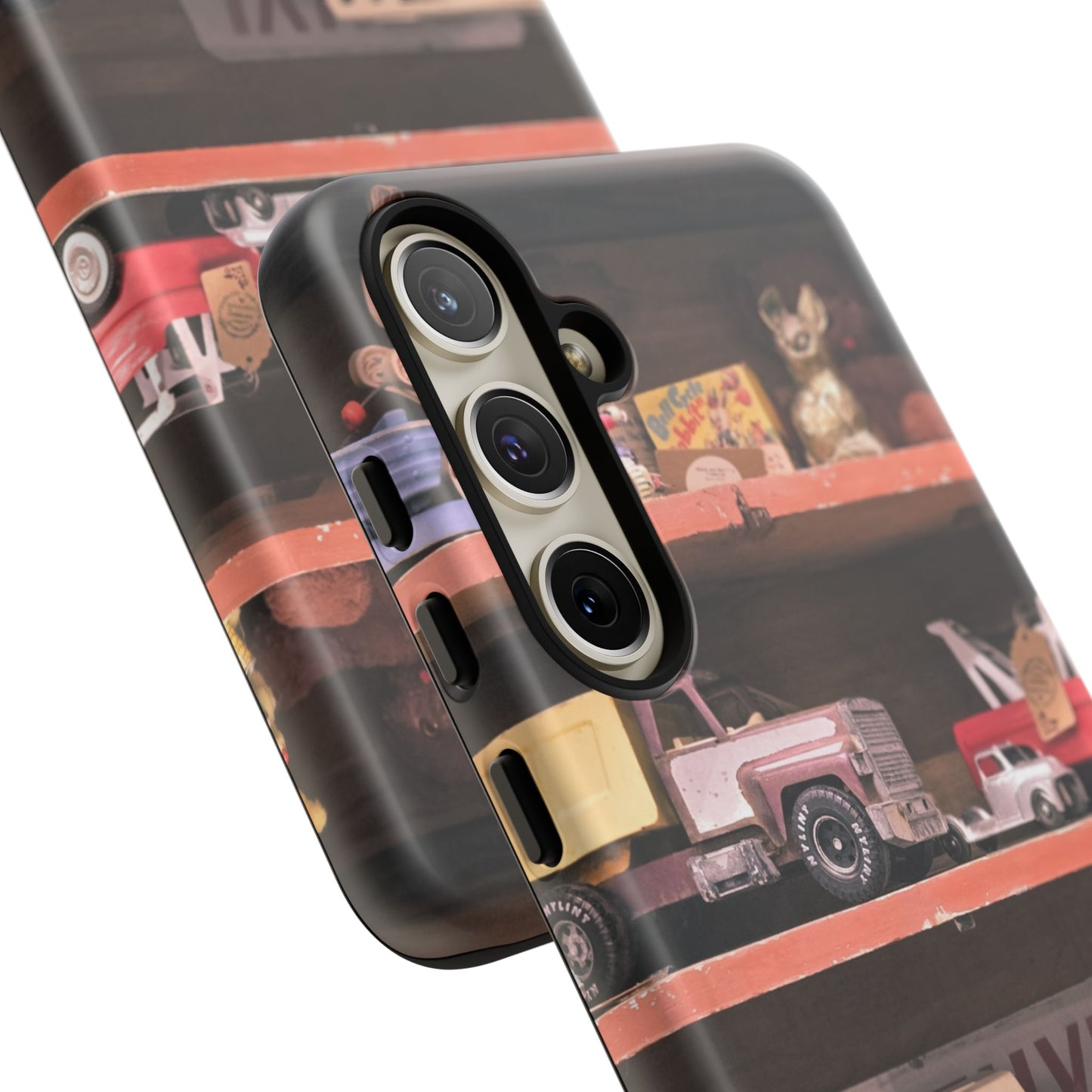 Vintage Toy Shelf Tough Phone Case, Nostalgic Collector Gift for iPhone, Samsung & Google Pixel