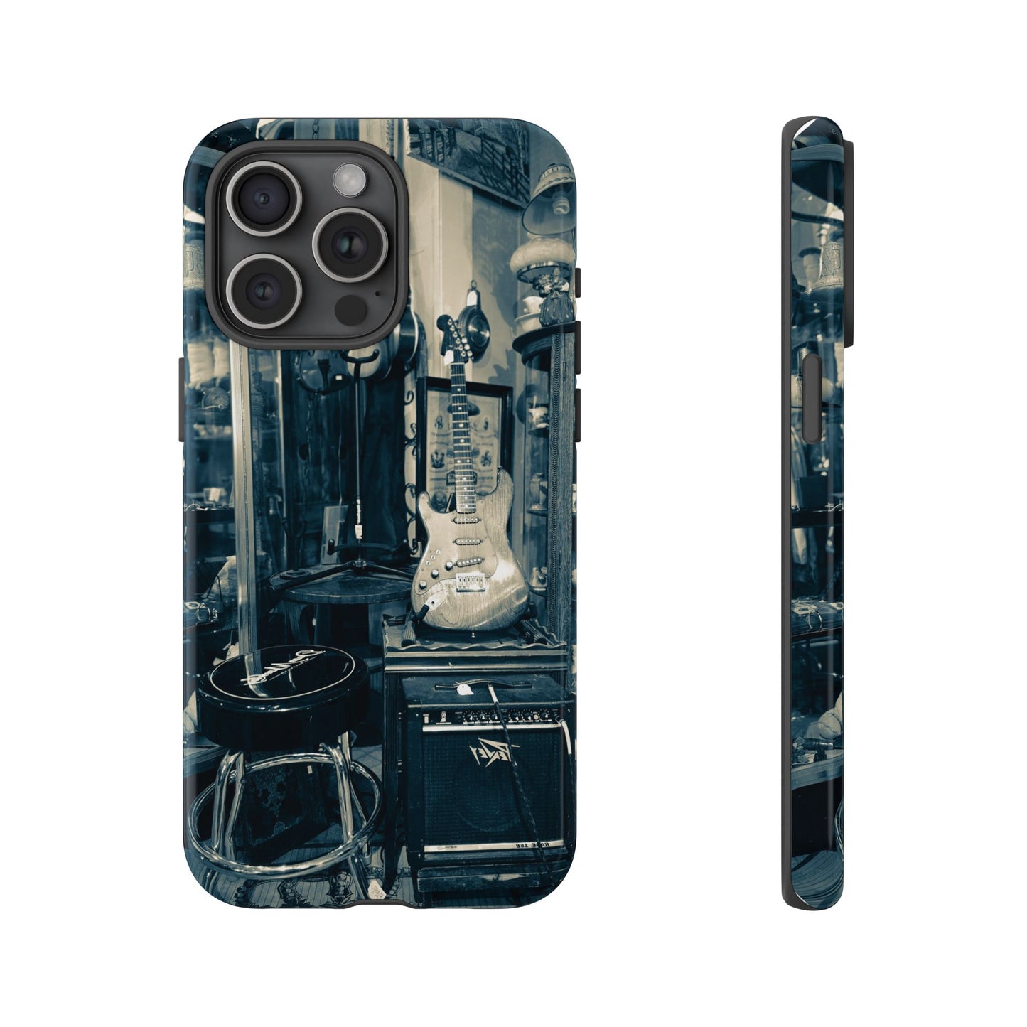 Guitar Vintage Phone Case, Tough Cases, Music Lover Gift, Rock & Roll Accessories, Unique Guitar Artwork, Phone Protection