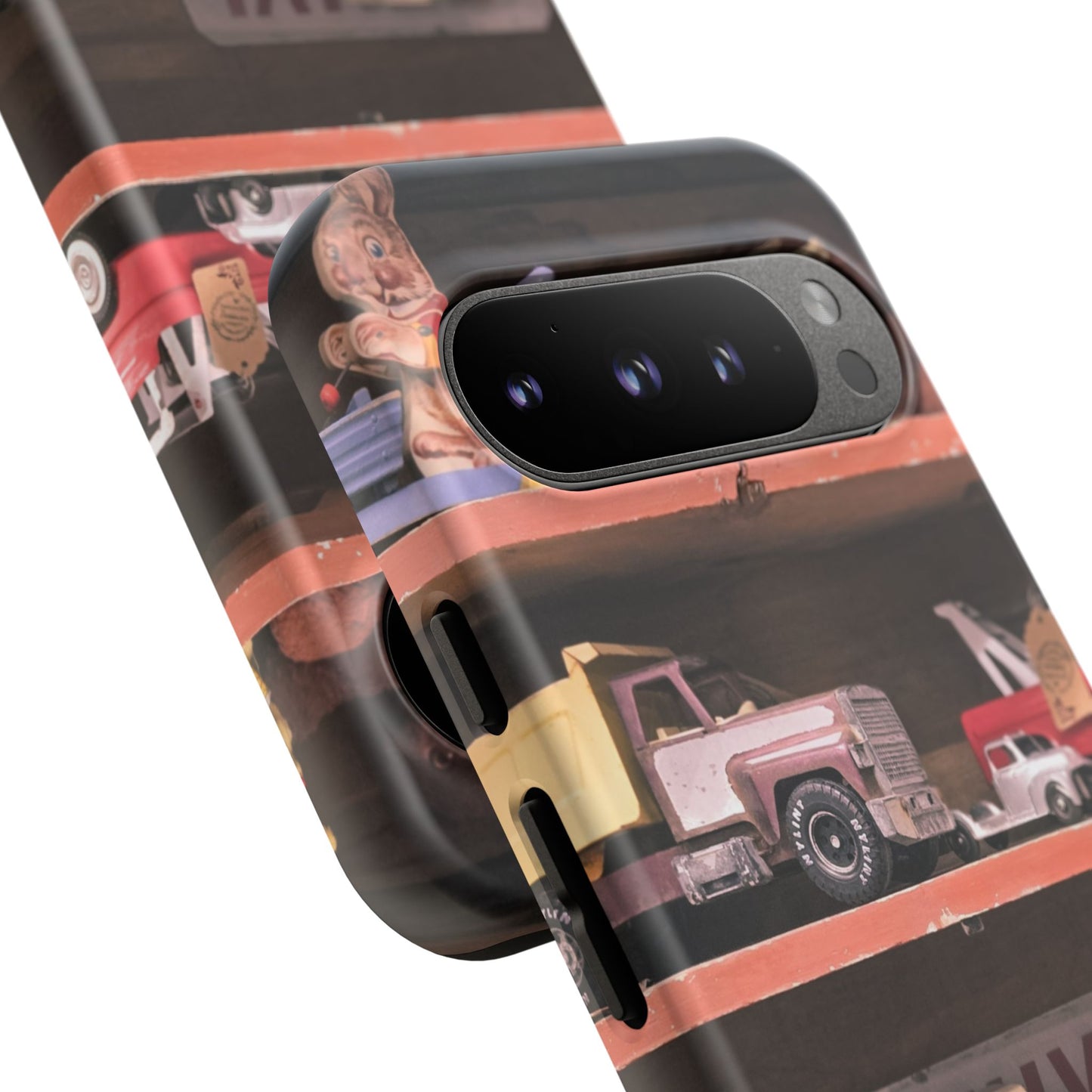 Vintage Toy Shelf Tough Phone Case, Nostalgic Collector Gift for iPhone, Samsung & Google Pixel