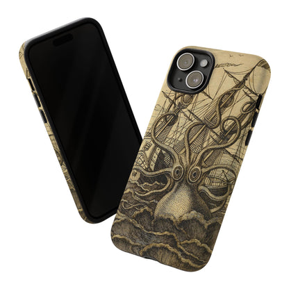 Vintage Kraken Tough Phone Case – Nautical Sea Monster Graphic