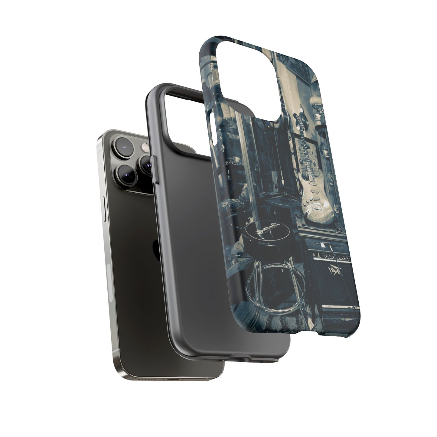 Guitar Vintage Phone Case, Tough Cases, Music Lover Gift, Rock & Roll Accessories, Unique Guitar Artwork, Phone Protection