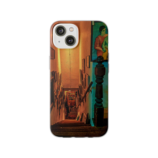 Vintage Gallery Wall Flexi Phone Case, Antique Store Art Design, Slim Frosted Case Gift for Art Lovers