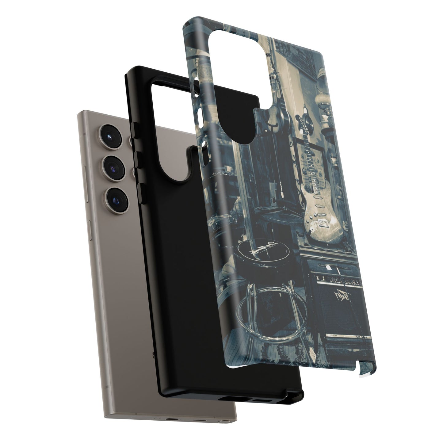 Guitar Vintage Phone Case, Tough Cases, Music Lover Gift, Rock & Roll Accessories, Unique Guitar Artwork, Phone Protection