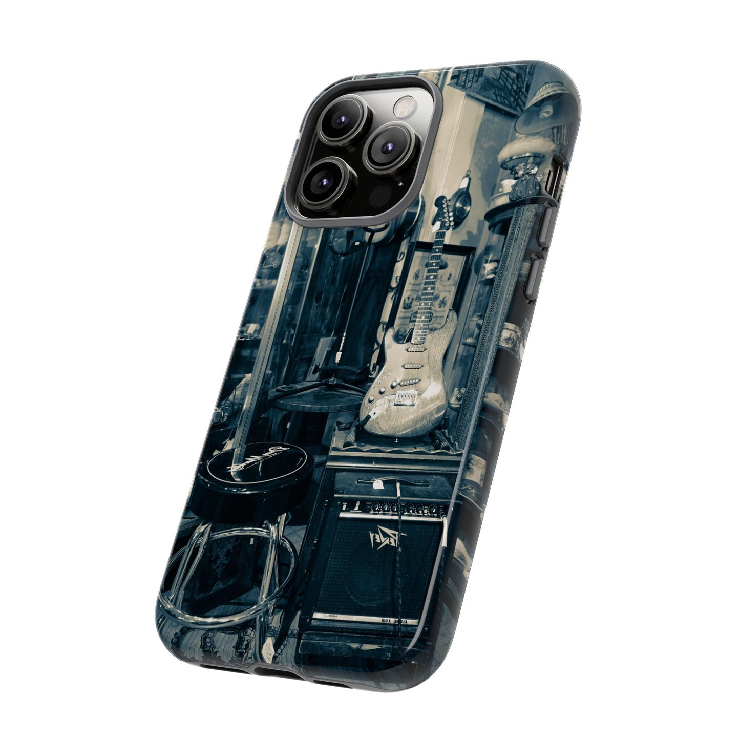 Guitar Vintage Phone Case, Tough Cases, Music Lover Gift, Rock & Roll Accessories, Unique Guitar Artwork, Phone Protection