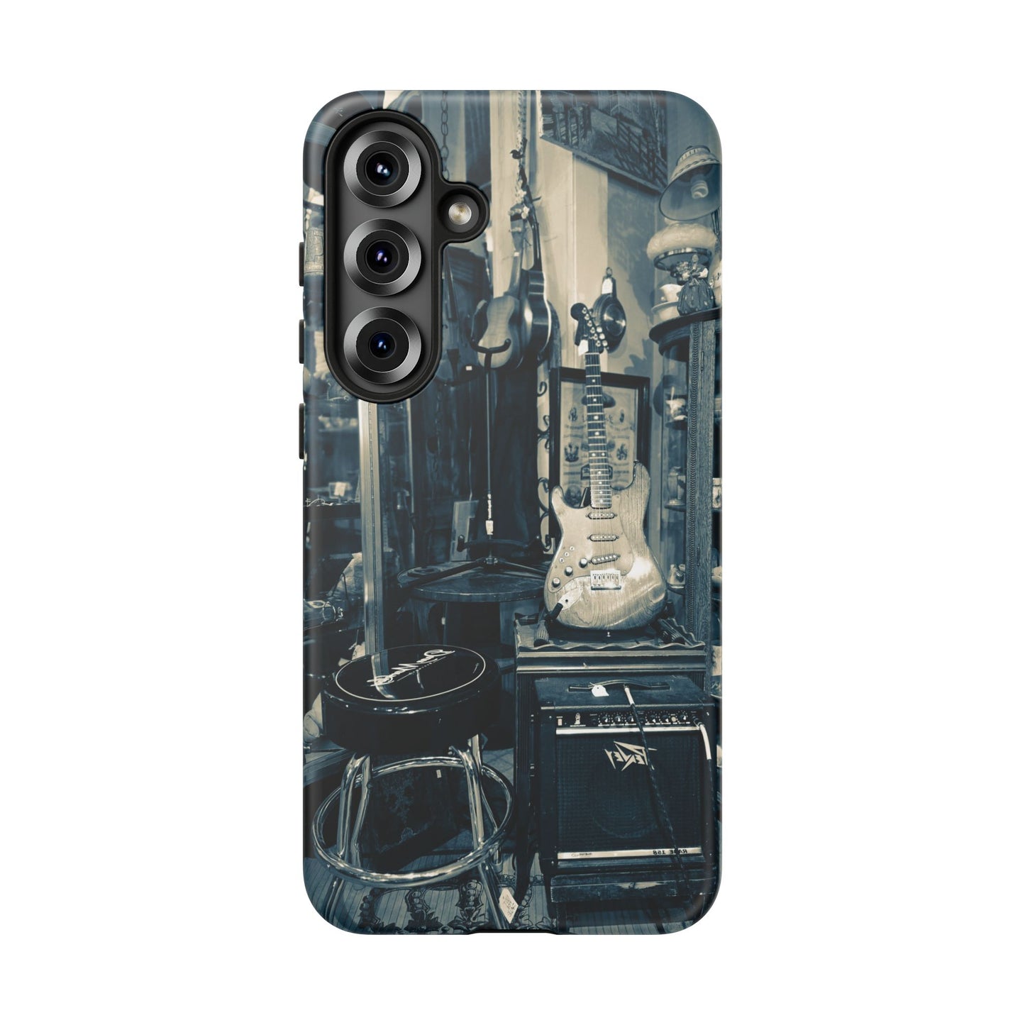 Guitar Vintage Phone Case, Tough Cases, Music Lover Gift, Rock & Roll Accessories, Unique Guitar Artwork, Phone Protection