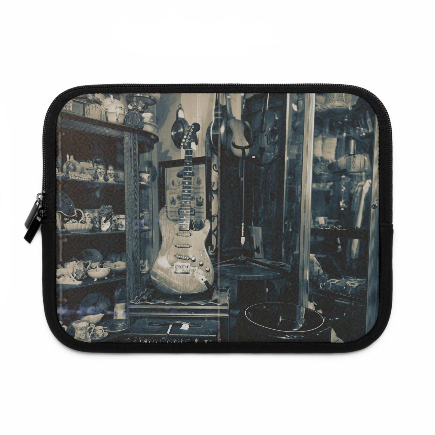 Vintage Electric Guitar Laptop Sleeve | Retro Padded Neoprene Computer Case for MacBook & Laptop