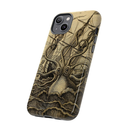 Vintage Kraken Tough Phone Case – Nautical Sea Monster Graphic