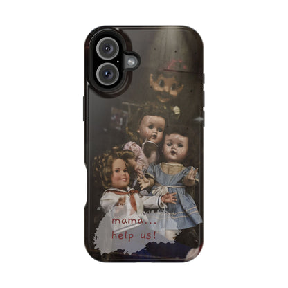 Personalized Creepy Doll MagSafe Tough Phone Case – Gothic Vintage Graphic