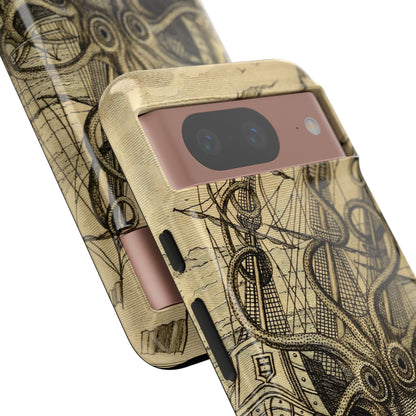 Vintage Kraken Tough Phone Case – Nautical Sea Monster Graphic