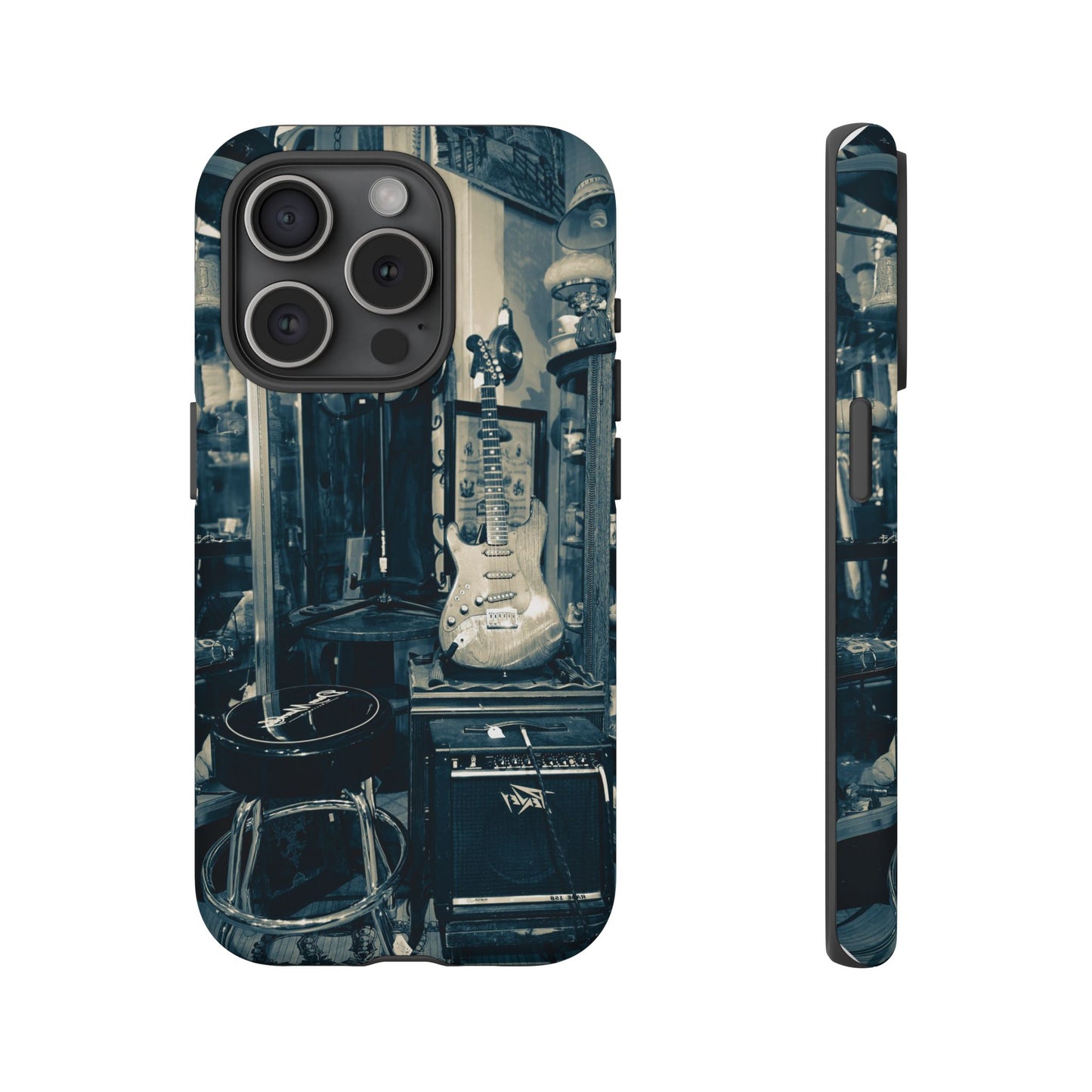 Guitar Vintage Phone Case, Tough Cases, Music Lover Gift, Rock & Roll Accessories, Unique Guitar Artwork, Phone Protection