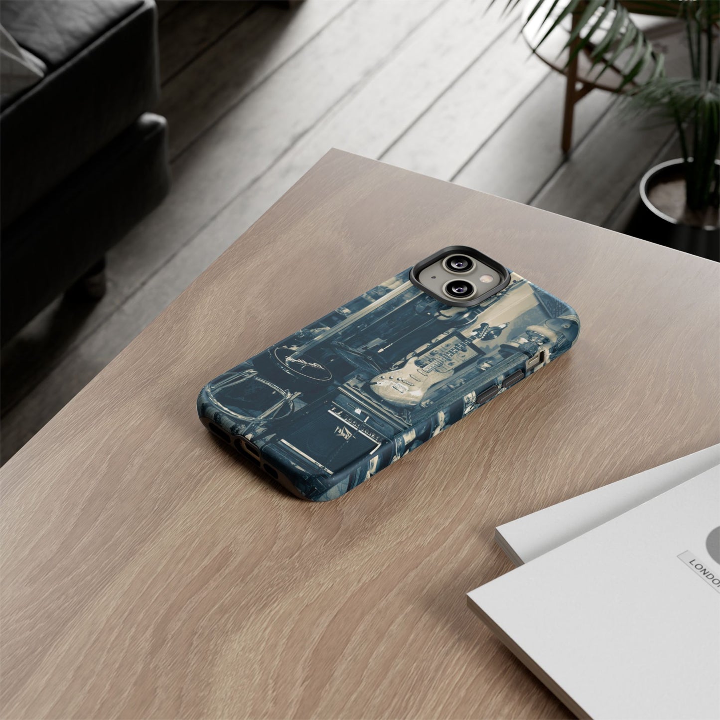 Guitar Vintage Phone Case, Tough Cases, Music Lover Gift, Rock & Roll Accessories, Unique Guitar Artwork, Phone Protection