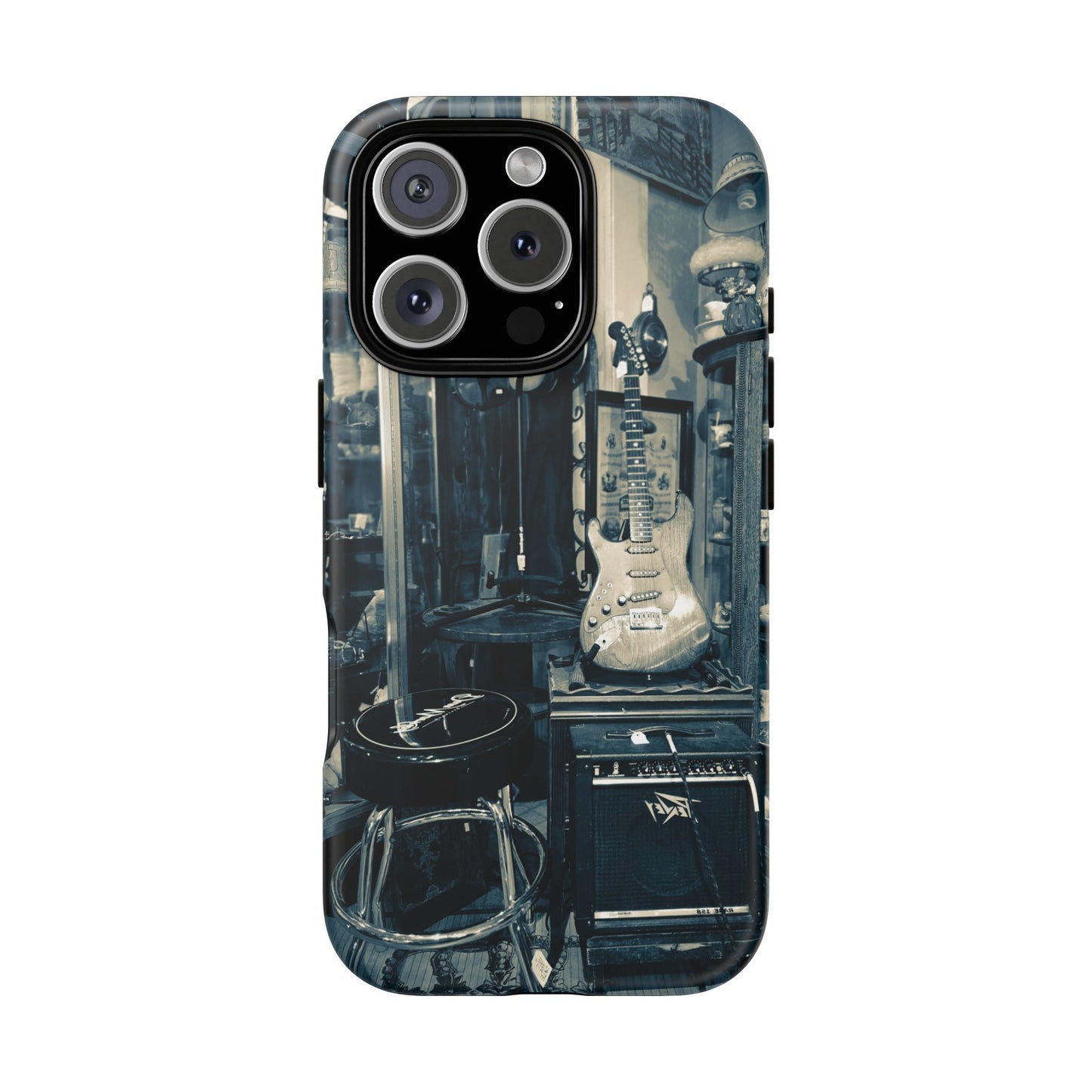 Guitar Vintage Phone Case, Tough Cases, Music Lover Gift, Rock & Roll Accessories, Unique Guitar Artwork, Phone Protection