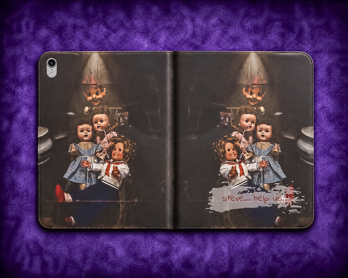 Personalized Vintage Creepy Doll iPad Folio Case – Gothic Cover