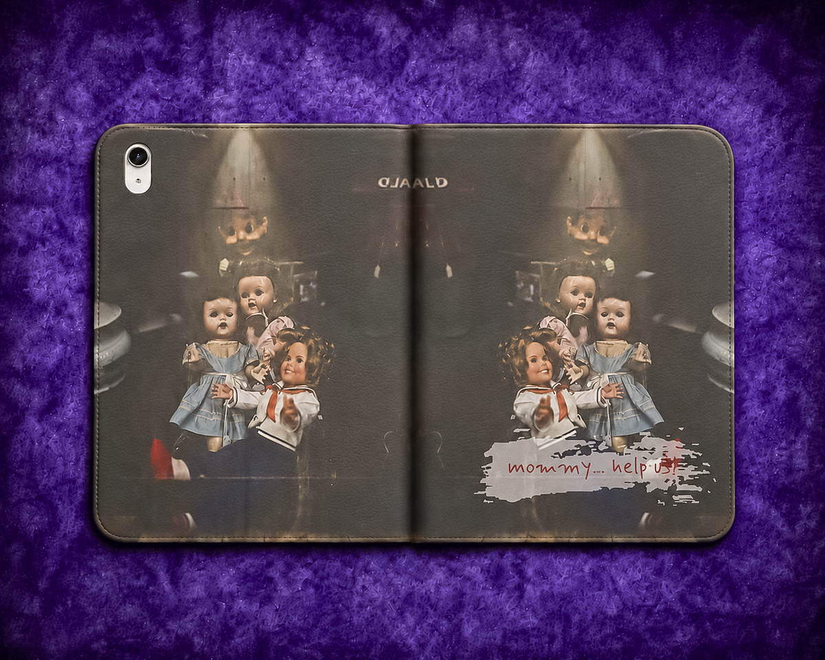 Personalized Vintage Creepy Doll iPad Folio Case – Gothic Cover