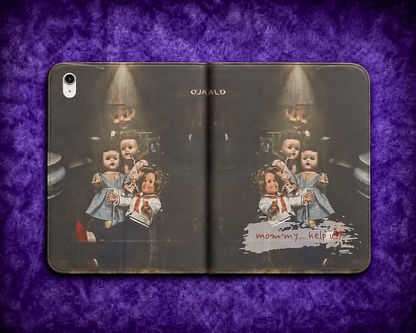 Personalized Vintage Creepy Doll iPad Folio Case – Gothic Cover