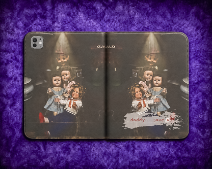 Personalized Vintage Creepy Doll iPad Folio Case – Gothic Cover