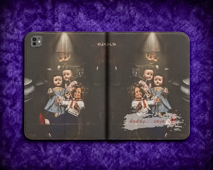 Personalized Vintage Creepy Doll iPad Folio Case – Gothic Cover