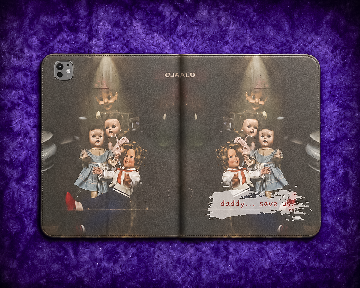 Personalized Vintage Creepy Doll iPad Folio Case – Gothic Cover