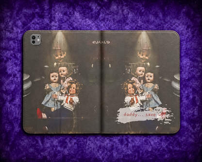 Personalized Vintage Creepy Doll iPad Folio Case – Gothic Cover