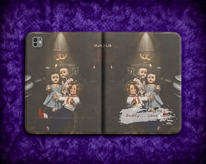 Personalized Vintage Creepy Doll iPad Folio Case – Gothic Cover