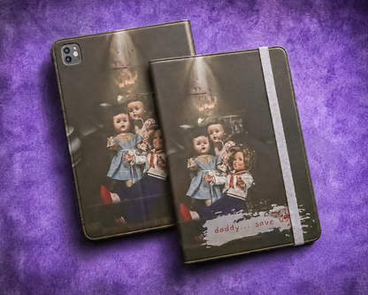 Personalized Vintage Creepy Doll iPad Folio Case – Gothic Cover